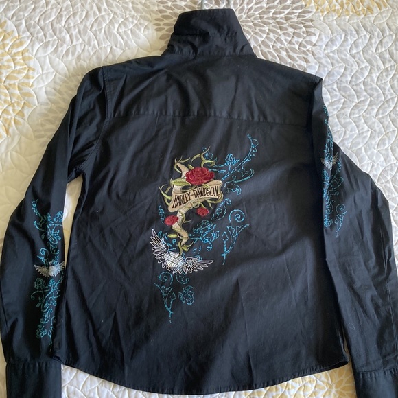 Harley-Davidson Tops - Vintage 🤩 Harley Davidson Original black long sleeve 🔥dress shirt worn once